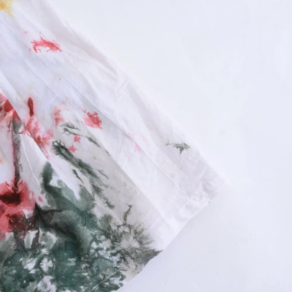 Busayo Segun Tie Dyed Cut Out 100%  Cotton Watercolor Midi Dress XS - Picture 5 of 13